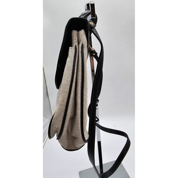 Vintage Mondani Canvas & Leather Top Handle Bag With Adjustable Strap And Gold-T - Picture 4 of 11